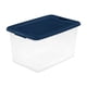 thumbnail image 2 of Caja de almacenamiento Sterilite de 64 cuartos, grande, transparente, apilable, azul, 2 of 9