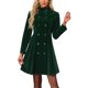 thumbnail image 1 of INSPIRE CHIC Abrigo de Mujer de Terciopelo en Línea A Doble Botonadura con Cuello Alto de Longitud Media para Invierno S Verde Oscuro, 1 of 6