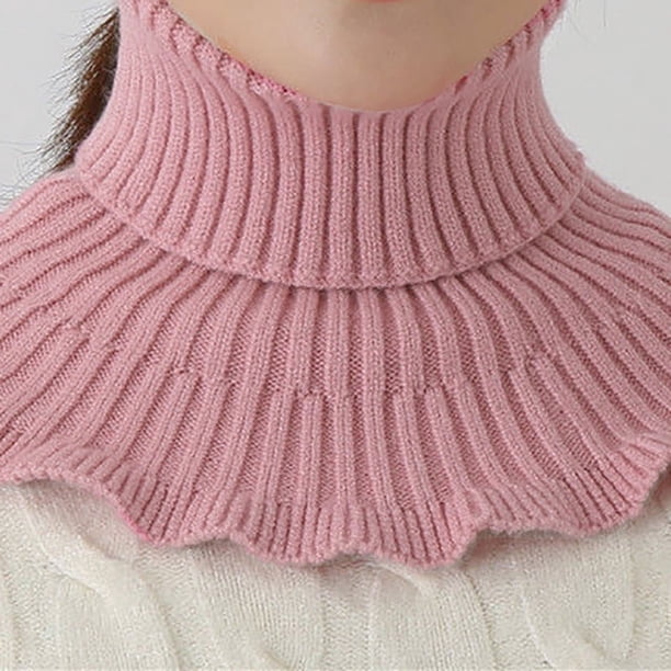 Stylish Hand-Knitted High Collar Detachable Dickey Collar for Women - Turtleneck Look!