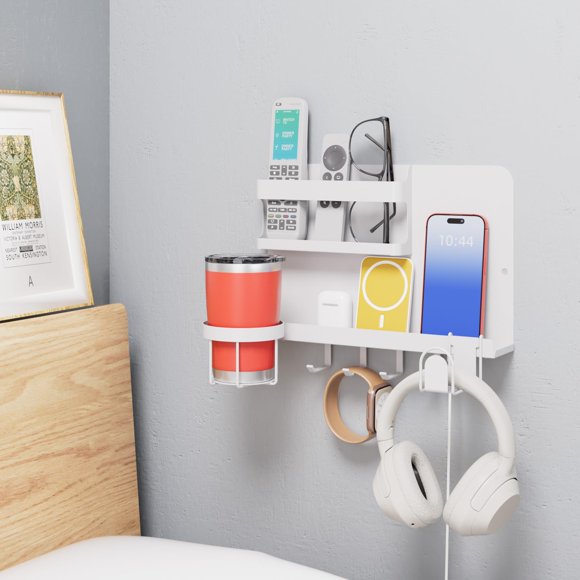 Estante de pared KMUZAWN blanco para organizar al lado de la cama