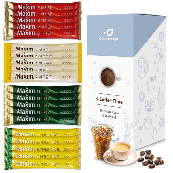 Mezcla de Café Instantáneo CUTIE MANGO Maxim 20 Sobres Variedad