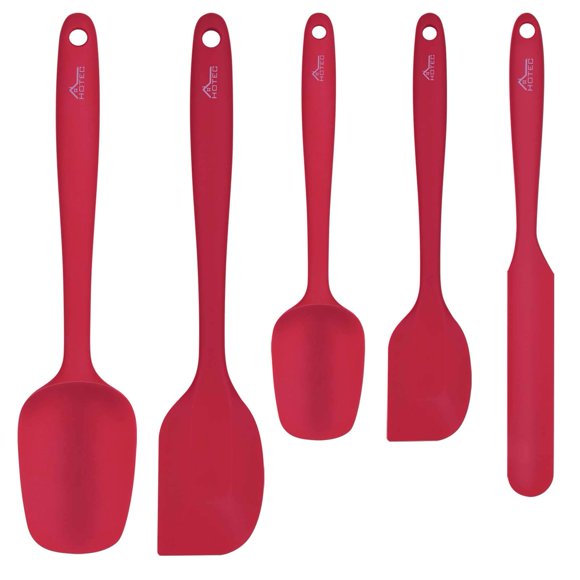 Espátula de Cocina HOTEC, juego de 5, color rojo, resistente al calor