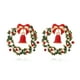 thumbnail image 1 of 1 Par De Guirnaldas De Hojas De Diamante Navideño Pendientes De Campana Pendientes Navideños En Forma De Arco Pendientes De Mujer, 1 of 6