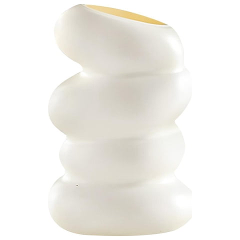 Bothyi - Florero De Plástico Maceta Espiral Forma Arreglo Floral Contenedor Decorativo Blanco
