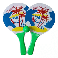 Genérico - Set Paletas De Playa Madera Raqueta Paletas Playeras