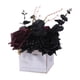 thumbnail image 4 of Adorno de mesa con flores artificiales de Halloween en caja de madera, rosas artificiales de imitación en caja gótica para el alféizar de la ventana Rojo oscuro, 4 of 5