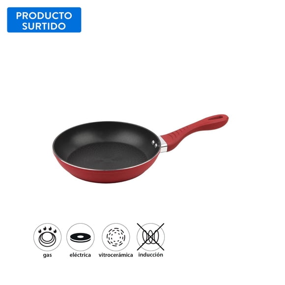 Sartén rojo aluminio antiadhrente 28cm 1 Pieza