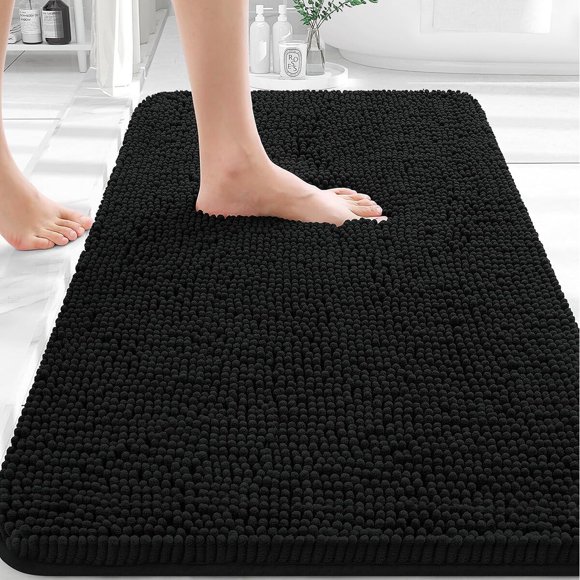 Alfombra de baño OLANLY Chenille 30 x 20 antideslizante
