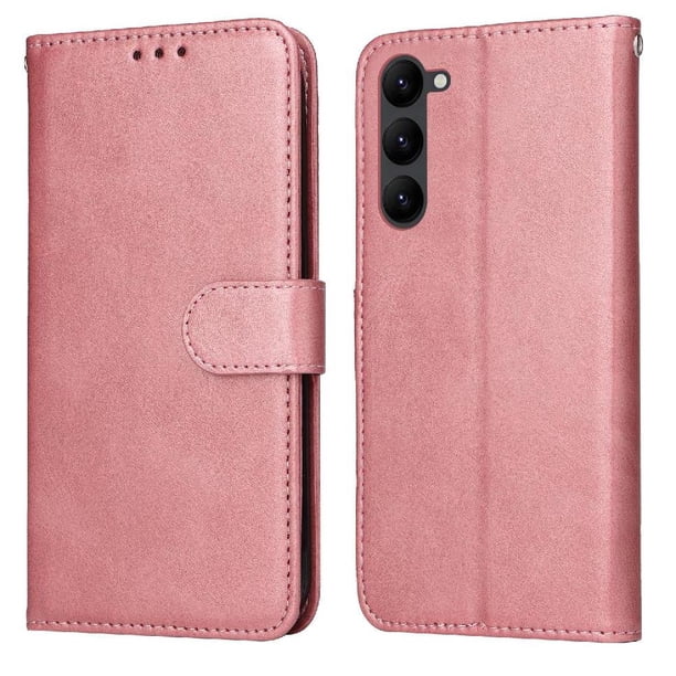 Funda Billetera para Samsung Galaxy S23 Plus con Porta Tarjetas y Soporte Ajustable Rosa