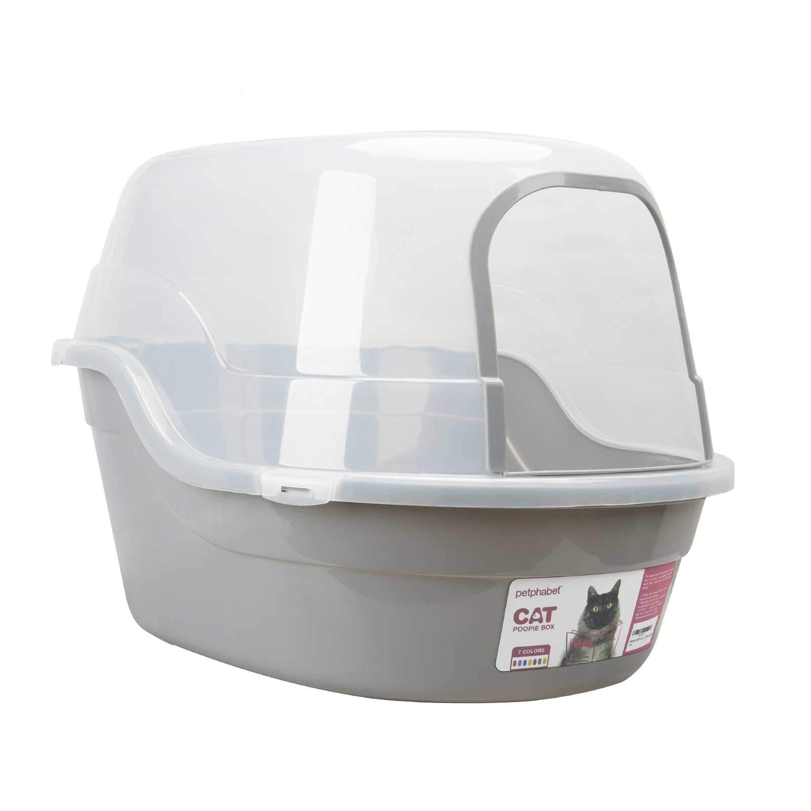 Caja De Arena Para Gatos Petphabet Jumbo Con Capucha, Extra Grande, Gris