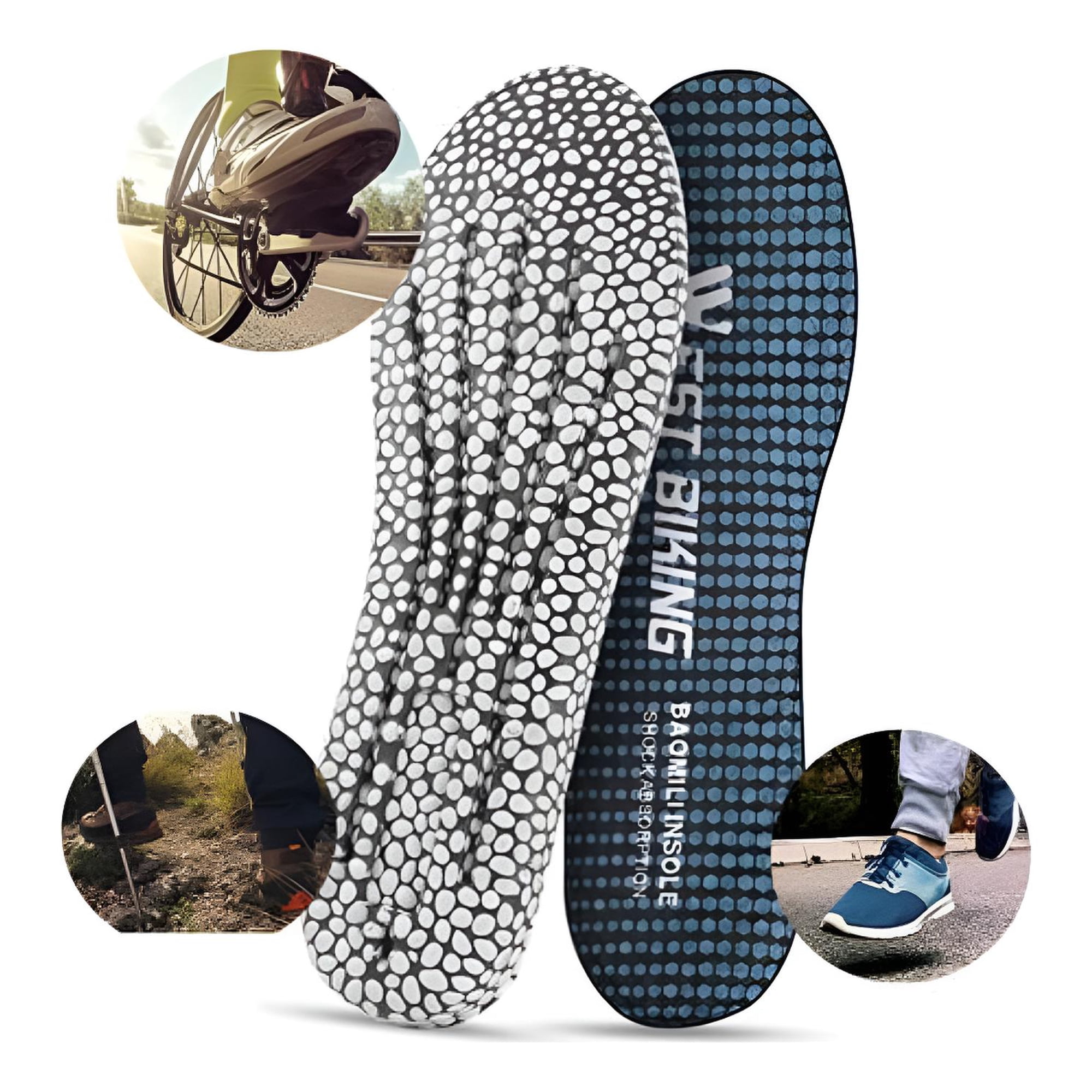 West Biking - Plantillas Sport Transpirables Alto Impacto Ciclismo Running Multicolor