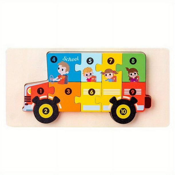 Wooden Early Education Cognition Children's Educational Toys Building Blocks Wooden Animal Traffic Shape Matching 3d Three-dimensional Puzzle