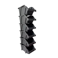 Reyplast - Set 6 Cajas Organizadoras Apilables Gris Gaveta Etiquetable