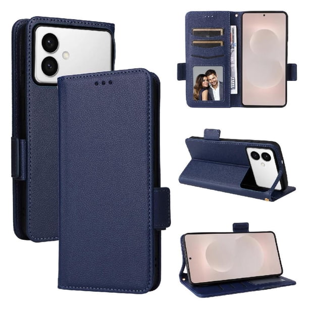 Funda Cartera para Samsung Galaxy S26 Edge Tapa Flip con Ranuras y Soporte Azul