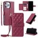 thumbnail image 1 of Funda tipo billetera FOXDOCK para iPhone 15 Pro – Tapa abatible con correa para mujer, 1 of 5