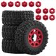 thumbnail image 4 of 4 Piezas 1/10 RC Car Ruedas Y Neumáticos Goma Accesorio Resistente Para Slash W285 Rojo, 4 of 5