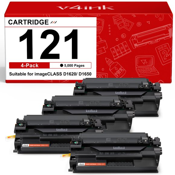 Cartucho de tóner v4ink 121 negro de alto rendimiento - Pack de 4