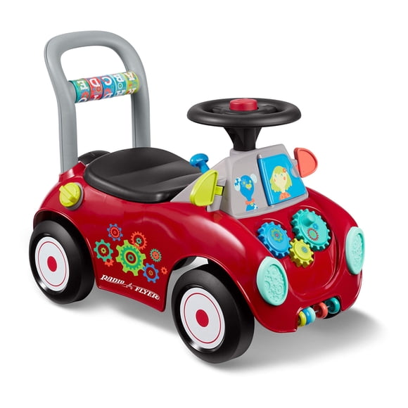 Carrito para radio Ride On Toy, ocupado, para sentarse de pie entre 1 y 3 años, rojo
