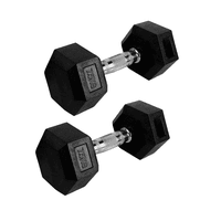 Linea Sport - Par De Mancuernas 7.5Kg C/U Total 15Kg Hexagonales Cromadas