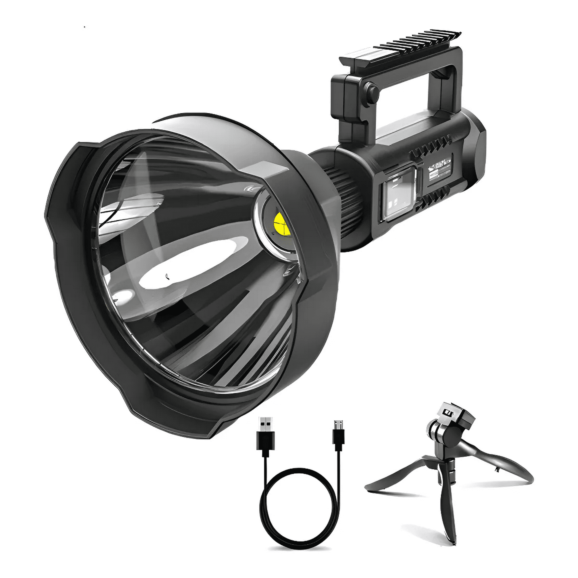Genérico - Foco Linterna Led Largo Alcance 600 Metros Usb Trípode Caza Color De La Linterna Negro Color De La Luz Fría