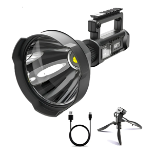 Genérico - Foco Linterna Led Largo Alcance 600 Metros Usb Trípode Caza Color De La Linterna Negro Color De La Luz Fría