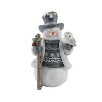 Bothyi - Estatua De Mesa De Navidad De Decoración De Muñeco De Nieve De Navidad Hecha A Mano Para Decoración De Cocina Con Búho