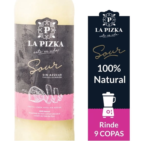 Cóctel Pisco Sour La Pizka Sin Azúcar Botella, 1 L