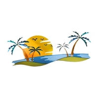 Magideal - Decoración De Pared De Metal Con Diseño De Playa Tropical, Esculturas De Árboles Costeros, Arte Rústico De Palmera Para Oficina, Decoración De Baño Al