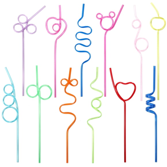 Set de 36 pajillas locas, coloridas y reutilizables para niños
