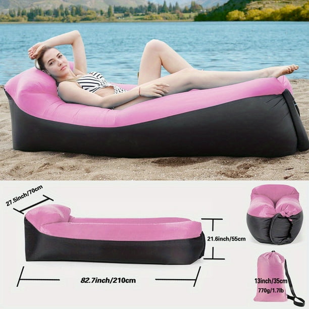 Inflatable Lounger Air Sofa Hammock - Portable, Waterproof And Leakproof Design - Great For Backyard Lakeside Beach Travel Camping Picnic And Music Festival Camping Bed