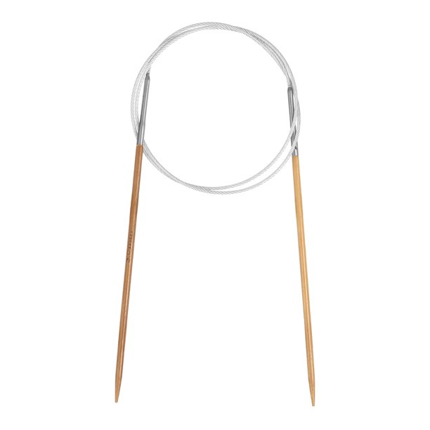 Uxcell Tamaño US 2.5 (3mm) Aguja Circular de Tejer de Cable de Acero de Bambú de 32 pulgadas para Proyectos Hechos a Mano