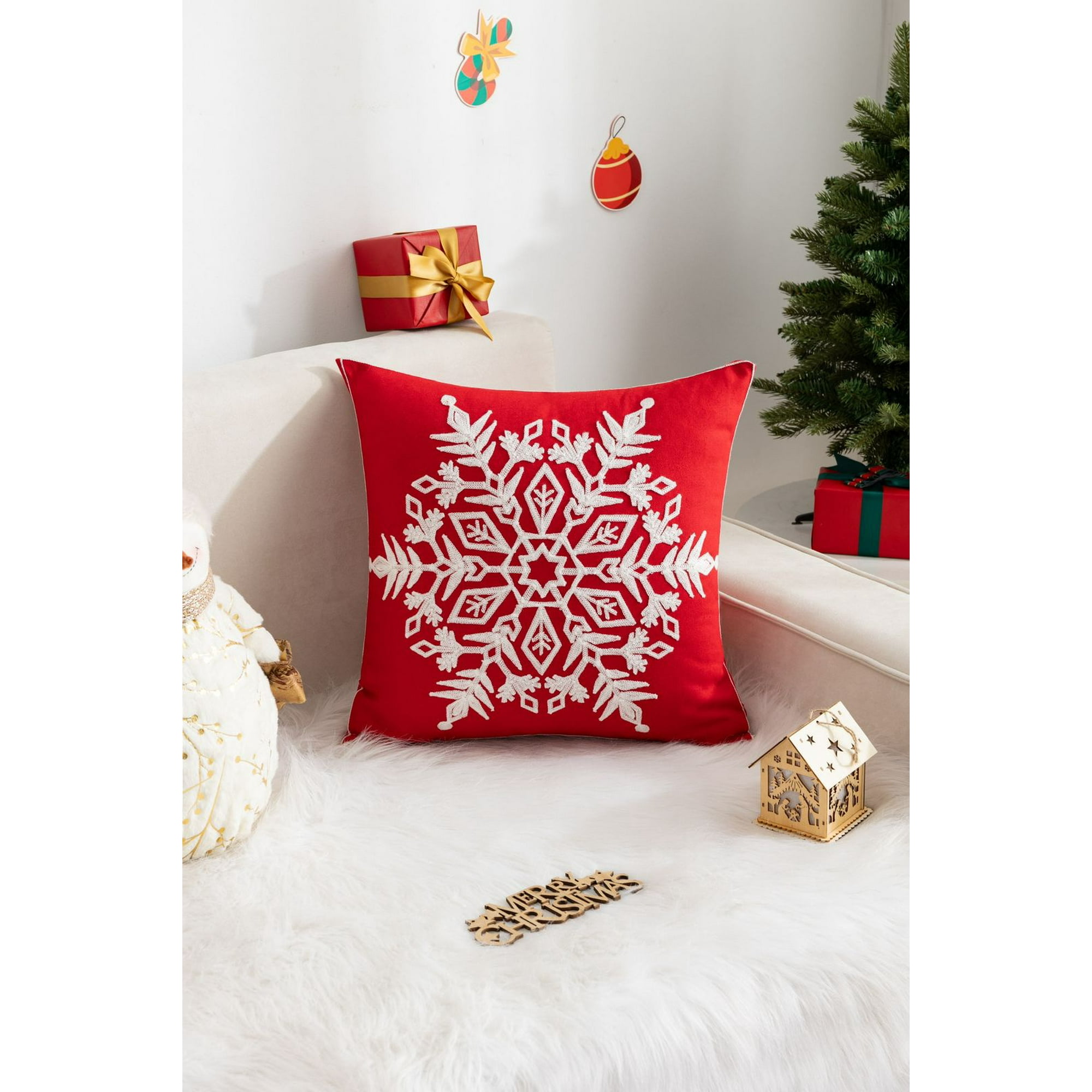 Todo Hogar Santiago De Chile - Cojín Navideño Con Diseño Bordado - D10