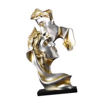 Magideal - Estatua De Besos De Cara De Parejas Románticas, Figuritas De Adorno Abstracto De Decoración Coleccionables Para El Escritorio Del Hogar Aniversario De
