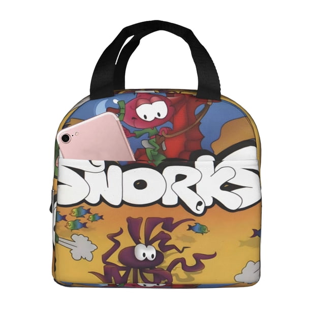 Snorks Bolsa Térmica Portátil con Forro de Aluminio Grueso, Bolsa Térmica Impermeable y Hermética para Trabajo, Escuela y Picnic, Nevera Portátil para Entrega de Comida para Adultos y Niños 22*20*13cm