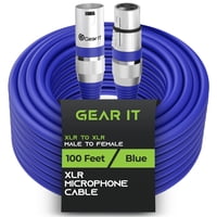 Cables Xlr Gearit Para Micrófono Macho A Hembra, 3 Pines, 30 M, Azul