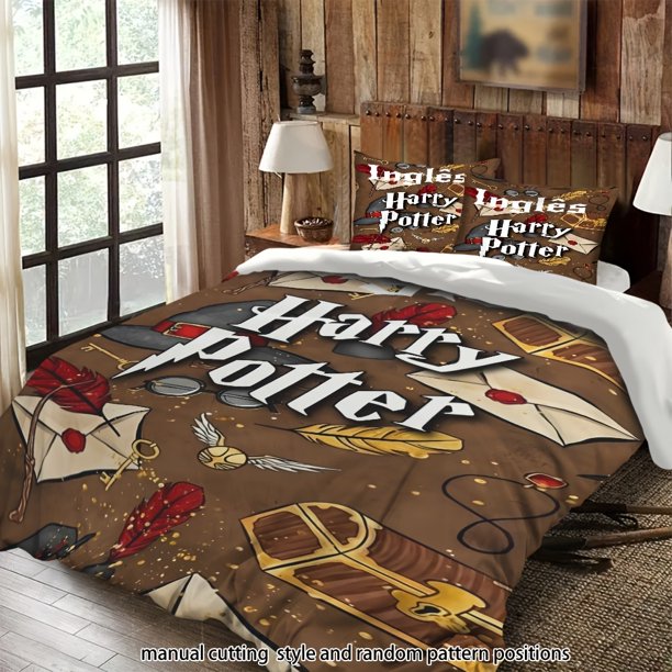 Bedding Warner Bros Harry Potter Themed Pattern Suitable for All Seasons Machine Washable Includes Pillowcases Suitable for Bedrooms Guest Rooms Dormitories Hol
