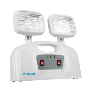 Philco - Lampara De Emergencia 2 Focos Led Recargables Blanco