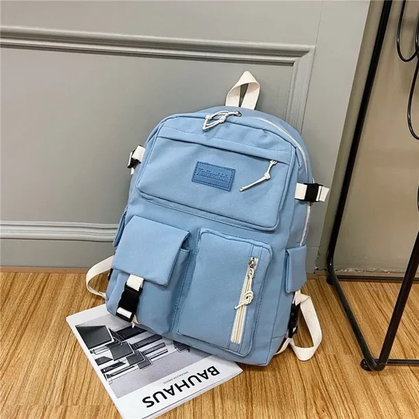 Canvas Women's Backpack Students School Bags for Girls Teenager Cute Multi-pocket Schoolbag Rucksack Handbags Laptop Backpack