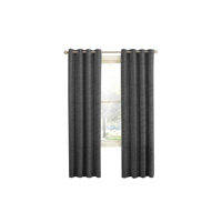 Genérico - Cortina Blackout 100% 2 Paños 140X220Cm Textura Lino Gris Oscuro