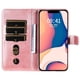 thumbnail image 5 of Funda con Cremallera para iPhone 14 Plus, Carcasa Cartera de Cuero PU con Soporte y Tarjetero, 5 of 6