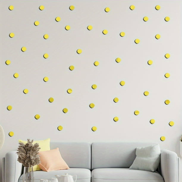 50pcs Small Circle Mirror Wall Sticker, 3D Mirror Wall Sticker, Removable DIY Decal Mural Wallpaper