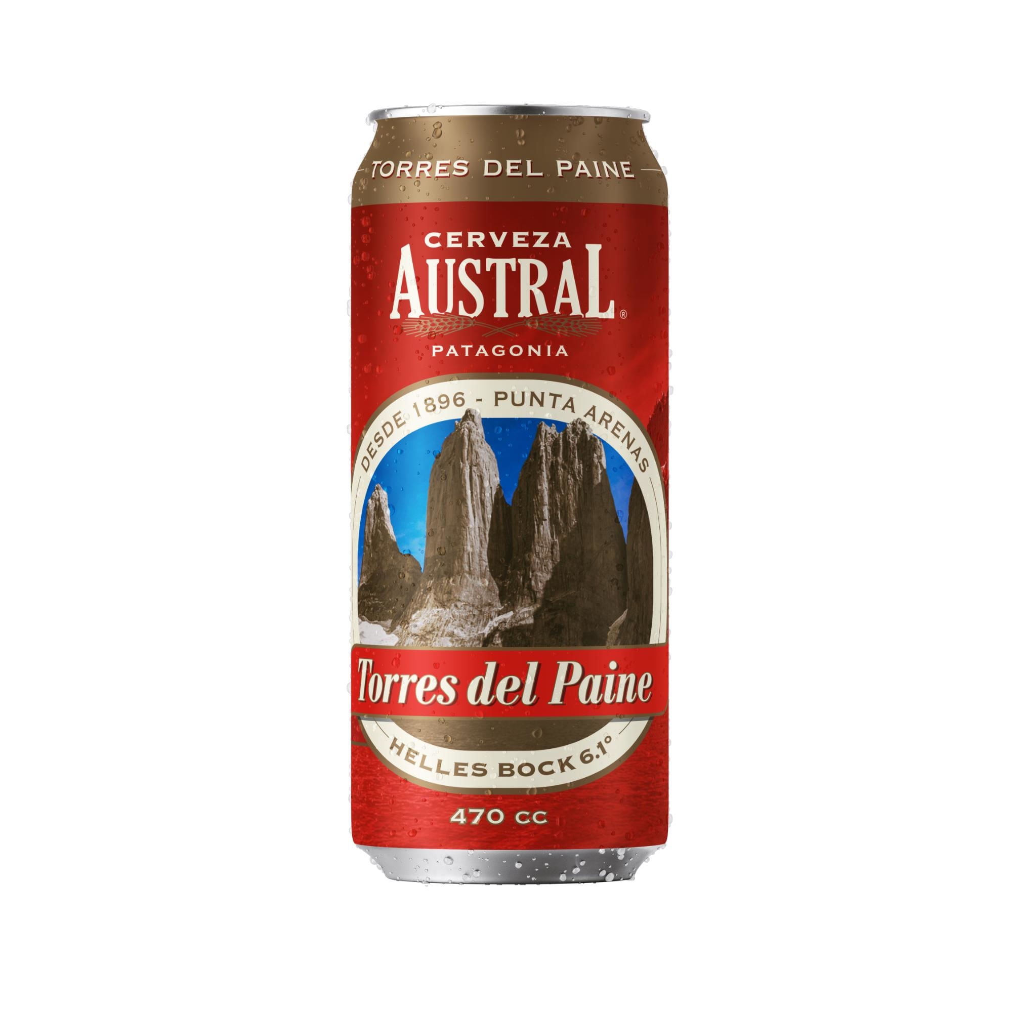 Cerveza Helles Bock Torres Del Paine 6.1º Lata 470 ml Austral
