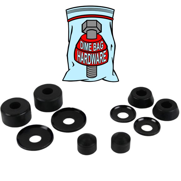 Kit de Hardware Dime Bag para Ejes de Patineta 98A Negro - 2 Ejes