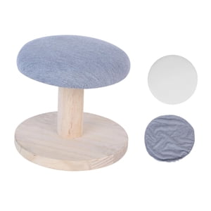 Bothyi - Taburete De Planchado Redondo, Tabla De Planchar Con Esponja Extra Y Funda De Tela, Almohadilla De Planchado Gris