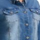 thumbnail image 5 of Chaquetas de mezclilla lavadas con bolsillos y cuello vuelto de manga larga para mujer de talla grande Agnes Orinda, talla 3X azul, 5 of 7
