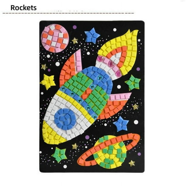 Children's Handmade Painting DIY Sponge 3D Three-dimensional Painting EVA Sticker Number Graphic Color Card Boys Girls Early Education Mosaic Puzzle Creative Paste Quiet Toys