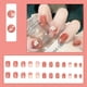 thumbnail image 2 of Short Press On Nails Square Glue On Nails Camellia Pink Fake Nails Acrylic Glossy Full Cover False Nails For Women, 2 of 2