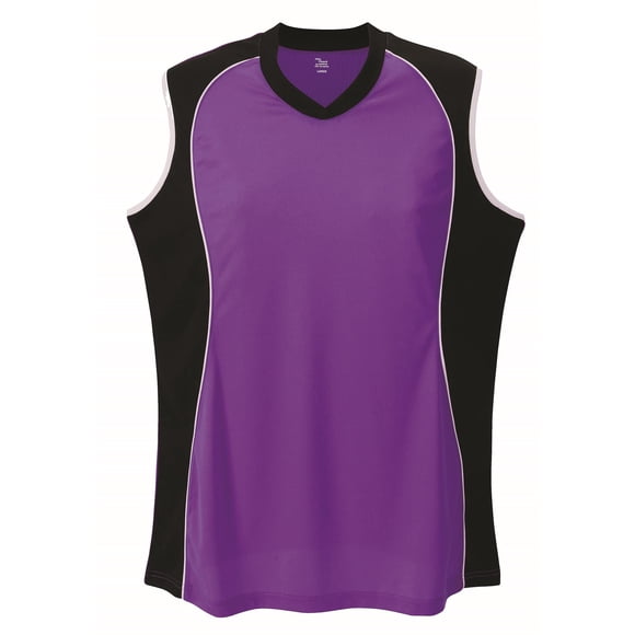 Jersey Martin Sports sin mangas con cuello en V para mujer, color morado, talla L