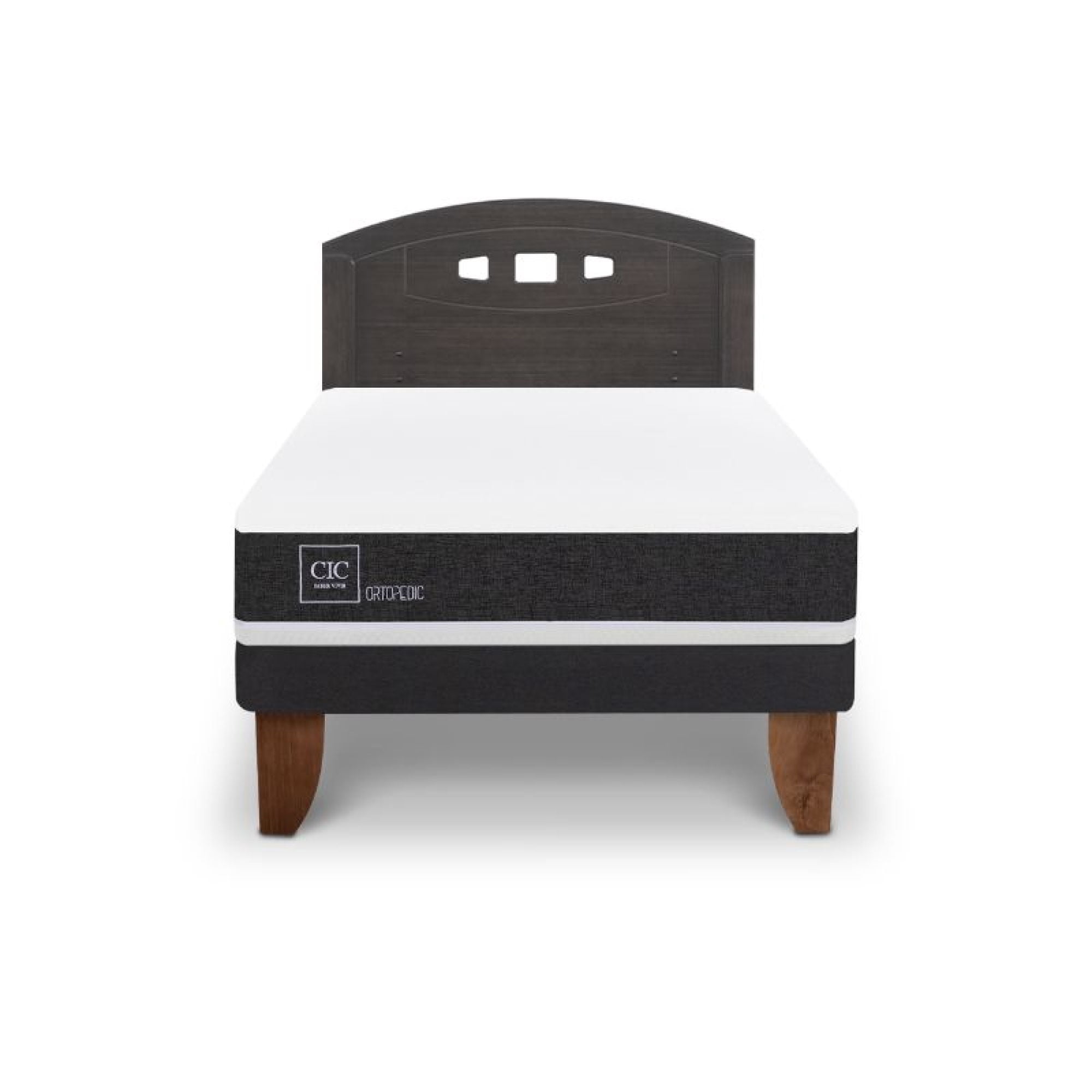 Cama Europea Ortopedic 1.5 Plaza Base Normal + Respaldo Gales