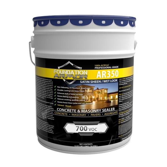 Sellador de concreto Foundation Armor AR350, 5 galones, aspecto húmedo